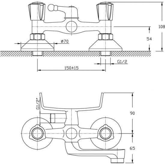 Смеситель для ванны RUSH Pioneer PI7950-44 хром