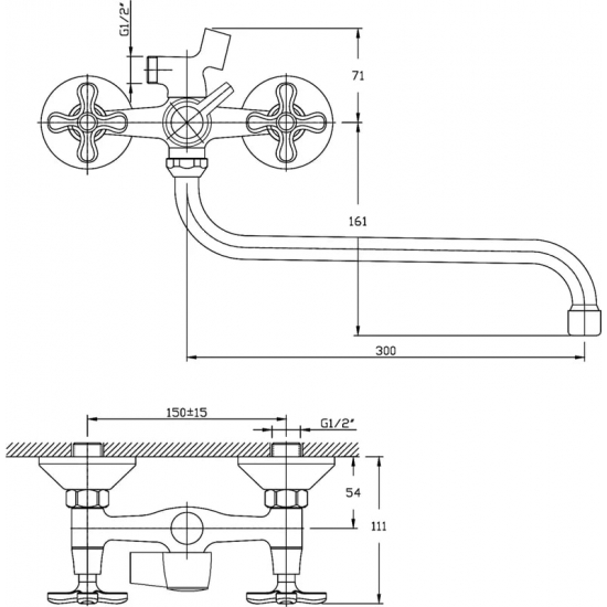 Смеситель для ванны RUSH Sakhalin SA5350-51 хром