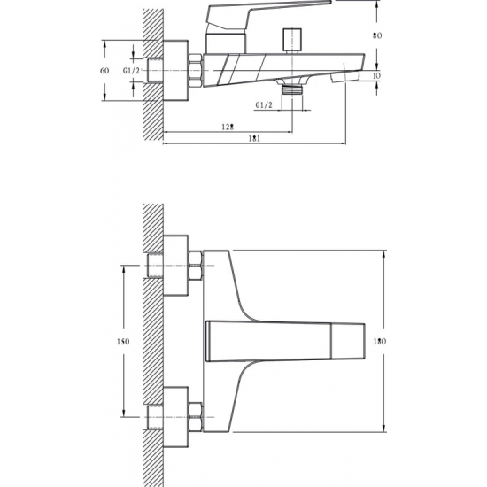 Смеситель для ванны RUSH Thira TR3635-44 хром
