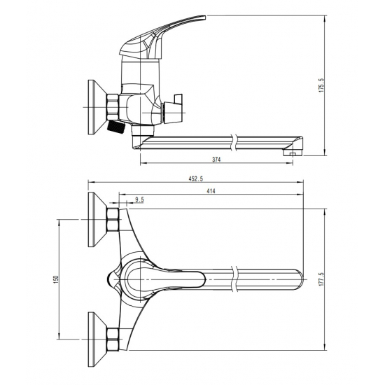 Смеситель для ванны RUSH Vrangel VR7114-51 хром