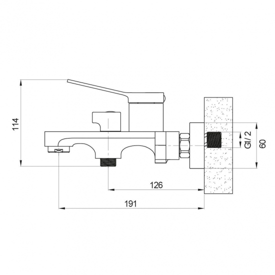 Смеситель для ванны SOLE Genova S033C хром
