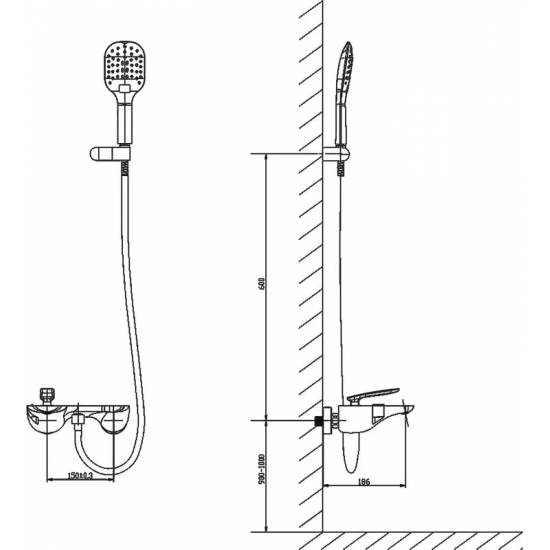 Смеситель для ванны TIMO Helmi 4014/00-16Y белый/хром