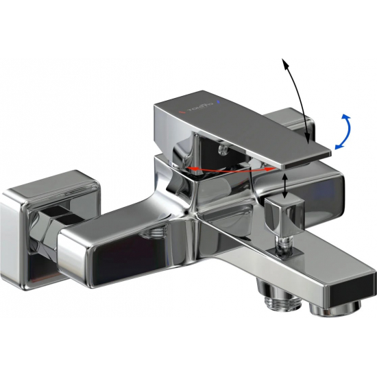 Смеситель для ванны TOKITO Akari TOK-AKA-1014 хром