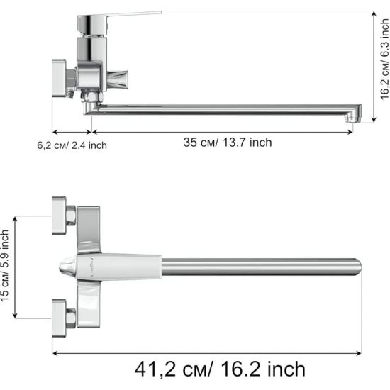 Смеситель для ванны TOKITO Akari TOK-AKA-1015 хром