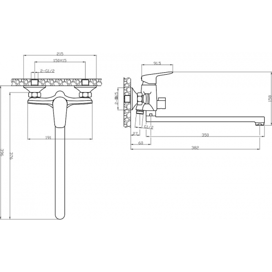 Смеситель для ванны TOKITO Happo TOK-HAP-1015 хром