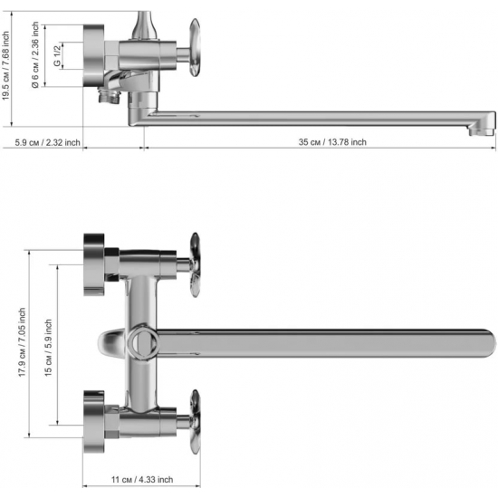 Смеситель для ванны TOKITO Mia TOK-MIA-1015 хром