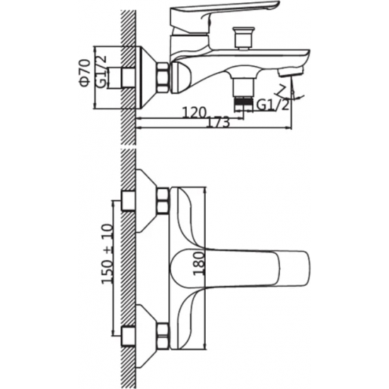 Смеситель для ванны TOKITO Misawa TOK-MIS-1014 хром