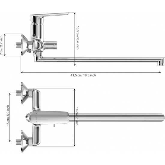 Смеситель для ванны TOKITO Misawa TOK-MIS-1015 хром