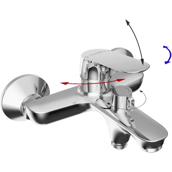 Смеситель для ванны TOKITO Takase TOK-TAK-1014 хром