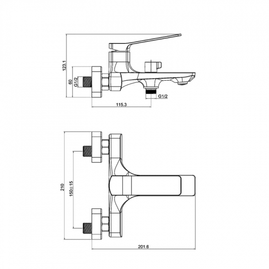 Смеситель для ванны TOKITO Yokohama TOK-YOK-1014 хром