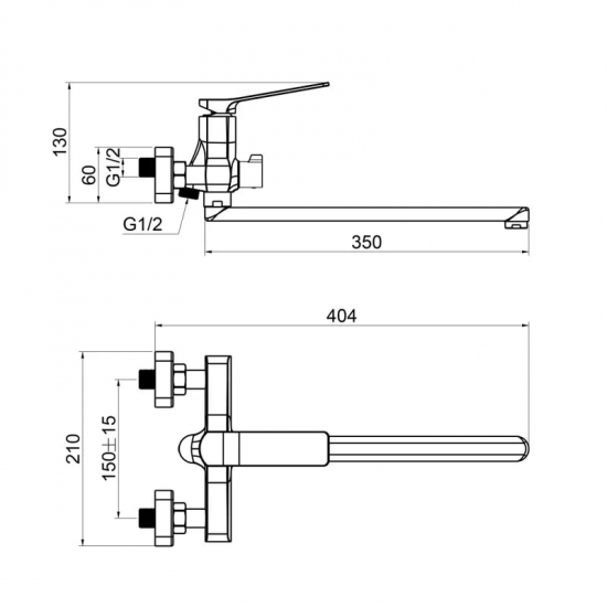 Смеситель для ванны TOKITO Yokohama TOK-YOK-1015 хром