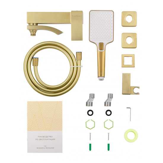 Смеситель для ванны WONZON & WOGHAND Fit WW-88639009-BG брашированное золото