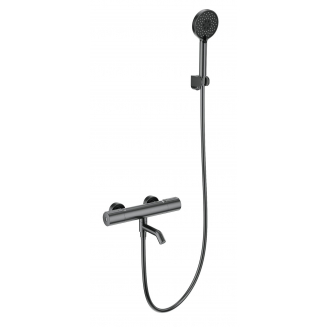 Смеситель для ванны WONZON & WOGHAND Inn 2, WW-A2006-A1-BGG с термостатом, тёмный графит