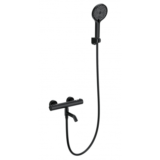 Смеситель для ванны WONZON & WOGHAND Inn 3, WW-B2065-A1-MB с термостатом, матовый чёрный