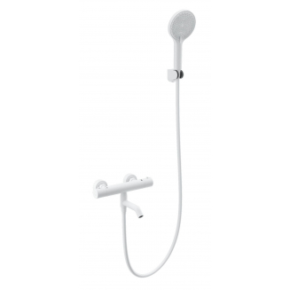 Смеситель для ванны WONZON & WOGHAND Inn 3, WW-B2065-A1-MW с термостатом, матовый белый