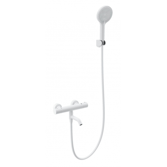 Смеситель для ванны WONZON & WOGHAND Inn 3, WW-B2065-A1-MW с термостатом, матовый белый