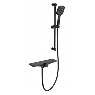 Смеситель для ванны WONZON & WOGHAND Onix WW-B2551-A-MB с термостатом, матовый чёрный