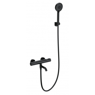 Смеситель для ванны WONZON & WOGHAND WW-B3029-A1-MB с термостатом, матовый чёрный