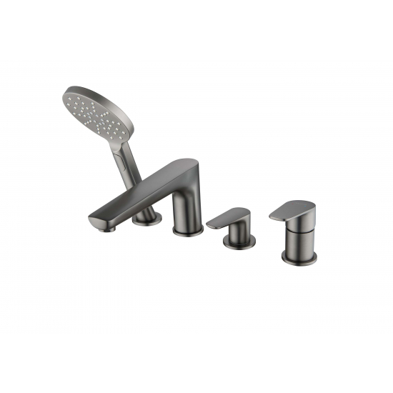 Смеситель на борт ванны AQUATEK Бетта AQ1148BGM на 4 отверстия, оружейная сталь