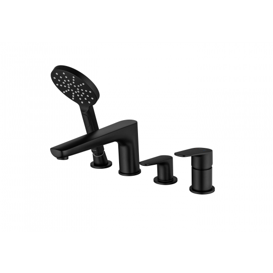 Смеситель на борт ванны AQUATEK Бетта AQ1148MB на 4 отверстия, матовый чёрный