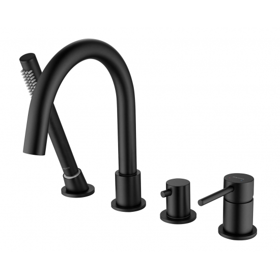 Смеситель на борт ванны AQUATEK Европа AQ1348MB на 4 отверстия, матовый чёрный