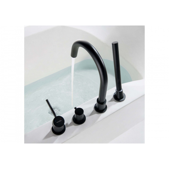 Смеситель на борт ванны AQUATEK Европа AQ1348MB на 4 отверстия, матовый чёрный