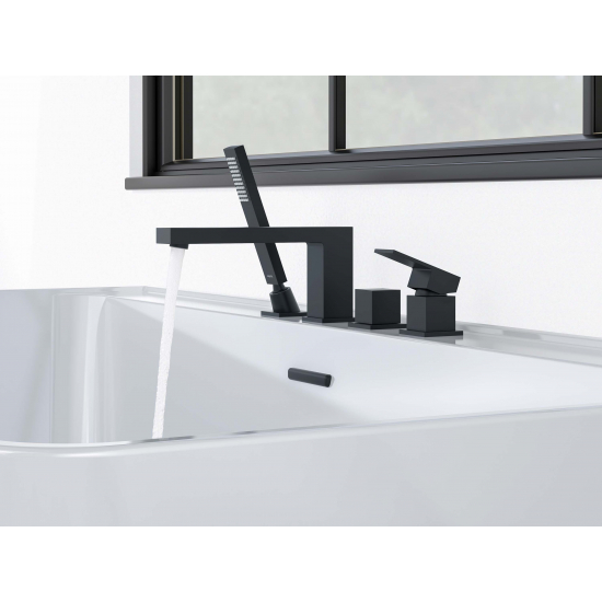 Смеситель на борт ванны AQUATEK Либра AQ1648MB на 4 отверстия, матовый чёрный