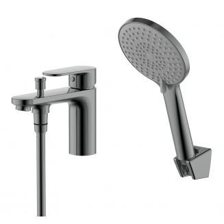 Смеситель на борт ванны AQUATEK Ника AQ1844BGM оружейная сталь