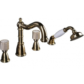 Смеситель на борт ванны BOHEME Royal Cristal 395 золото