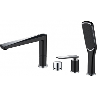 Смеситель на борт ванны BOHEME Venturo 370-B чёрный хром