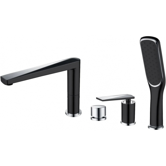 Смеситель на борт ванны BOHEME Venturo 370-B чёрный хром