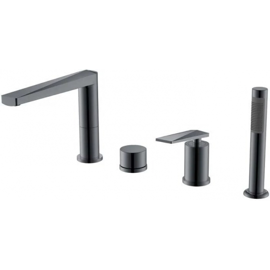 Смеситель на борт ванны BOHEME Venturo 370-SGM оружейная сталь глянцевая