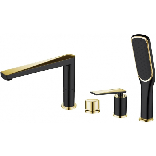 Смеситель на борт ванны BOHEME Venturo 380-B чёрный золото