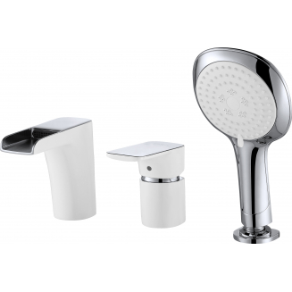 Смеситель на борт ванны D&K Berlin Steinbeis DA1434216 на 3 отверстия хром/белый