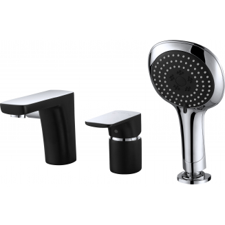 Смеситель на борт ванны D&K Berlin Technische DA1434915 на 3 отверстия хром/черный