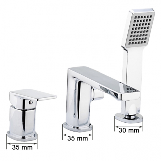 Смеситель на борт ванны FRAP H46 F1146 на 3 отверстия