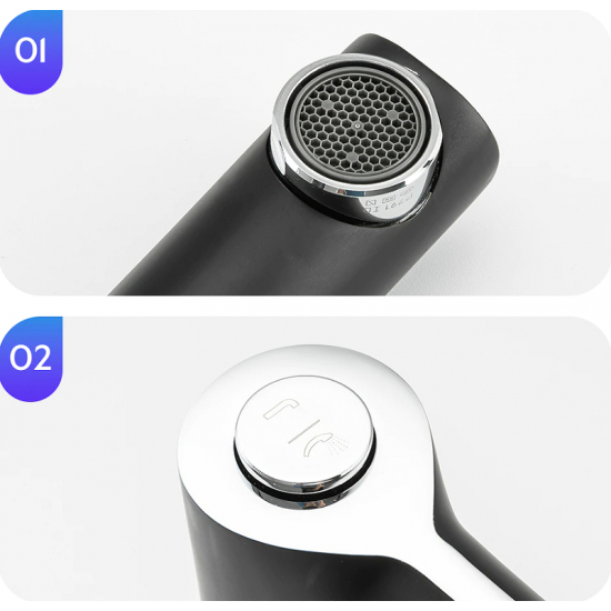 Смеситель на борт ванны GAPPO G03-6 G1103-6 на 3 отверстия, чёрный/хром