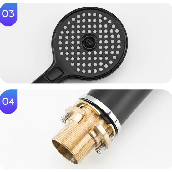 Смеситель на борт ванны GAPPO G03-6 G1103-6 на 3 отверстия, чёрный/хром