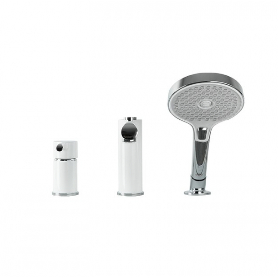 Смеситель на борт ванны GAPPO G03-8 G1103-8 на 3 отверстия, белый/хром