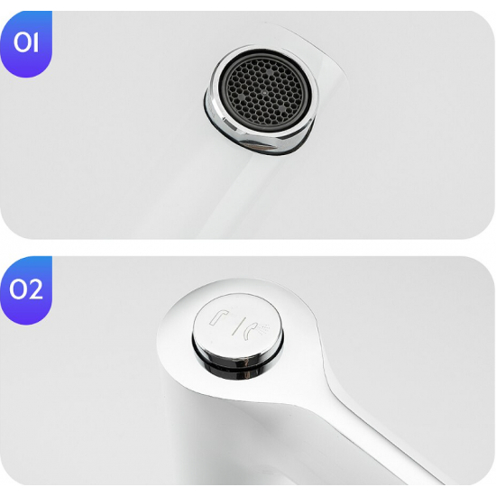 Смеситель на борт ванны GAPPO G03-8 G1103-8 на 3 отверстия, белый/хром