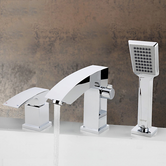 Смеситель на борт ванны GAPPO G07 G1107 на 3 отверстия, хром