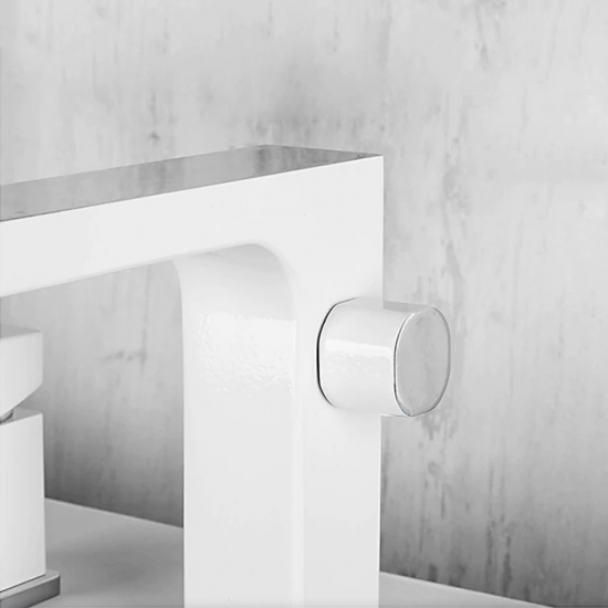 Смеситель на борт ванны GAPPO G17-8 G1117-8 на 3 отверстия, белый/хром