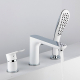 Смеситель на борт ванны GAPPO G48 G1148 на 3 отверстия, хром/белый