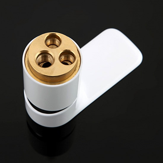 Смеситель на борт ванны GAPPO G48 G1148 на 3 отверстия, хром/белый