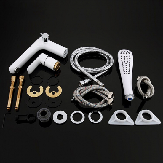 Смеситель на борт ванны GAPPO G48 G1148 на 3 отверстия, хром/белый