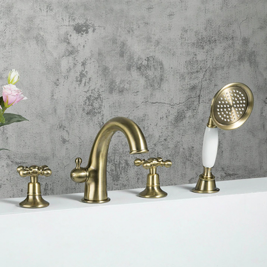 Смеситель на борт ванны GAPPO G89-4 G1189-4 на 4 отверстия, бронза