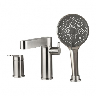 Смеситель на борт ванны GAPPO G99-30 G1199-30 на 3 отверстия, сатин 