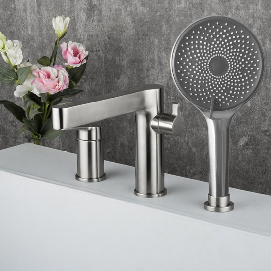 Смеситель на борт ванны GAPPO G99-30 G1199-30 на 3 отверстия, сатин 