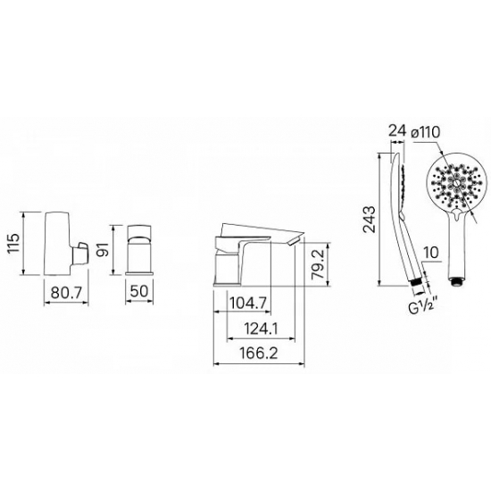 Смеситель на борт ванны IDDIS Cloud CLOSB30i07 белый/хром