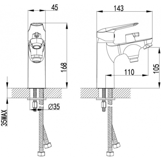 Смеситель на борт ванны IDDIS Torr TORSB10i07 хром